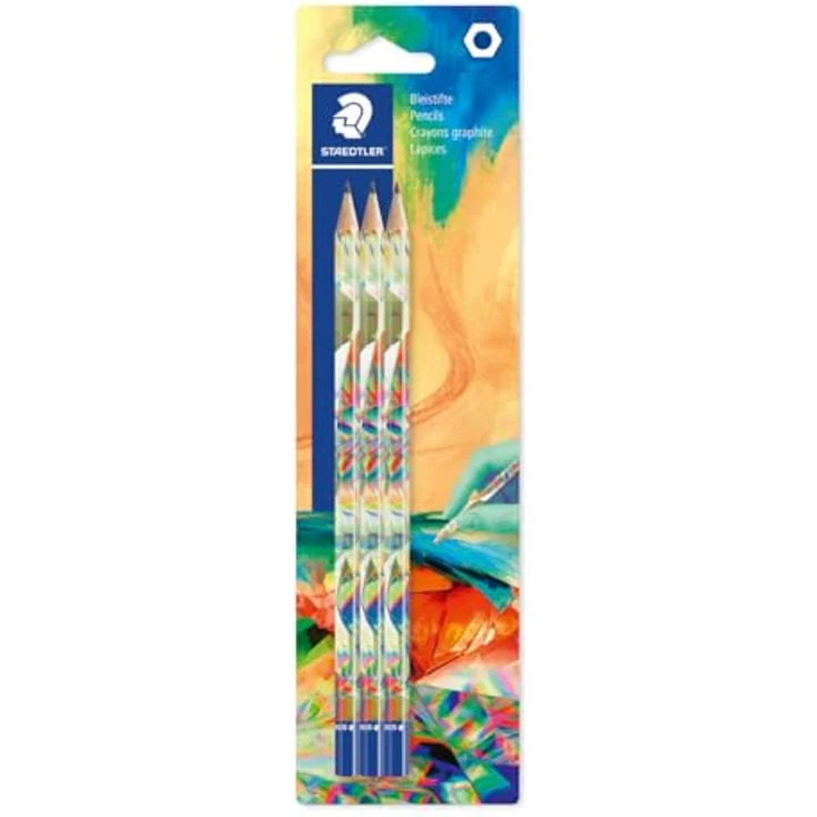Staedtler 170 Bleistift HB, hexagonaler Bleistift, leicht radier- und spitzbar, Blisterkarte mit 3 Bleistiften – Bild 1