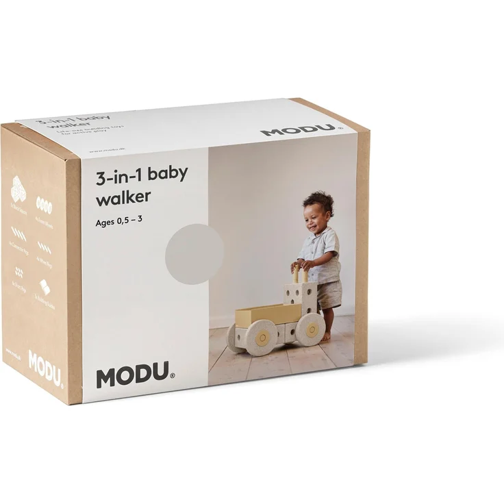 Modu 3-in-1 Lauflernwage, multifunktionale Lauflernhilfe mit Schubkarre und Tritthocker, geeignet für Kleinkinder