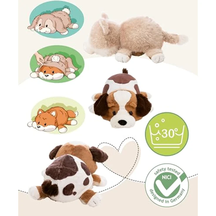 NICI Kuscheltier Katze und Hund, 25 cm Wendefunktion, weiches Plüschstofftier – Bild 3