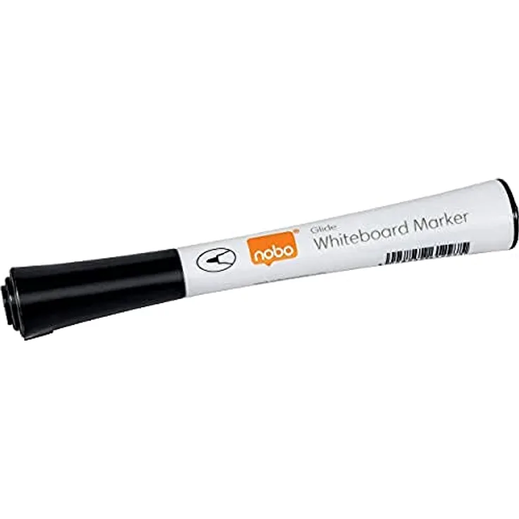 Nobo Glide Drywipe Whiteboardmarker-Set, 4 Stück, Feine 1 mm Spitze, Schwarz, 1915392