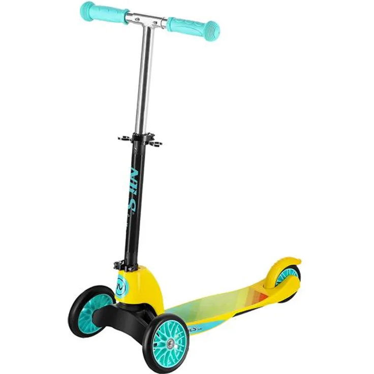 NILS Fun HLB202 2in1 Lime Kinderroller, abnehmbarer 3- und 2-Rad-Modus, verstellbarer Lenker, maximale Belastung 50 kg
