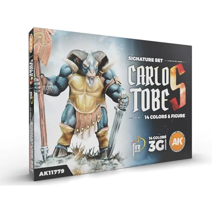 AK Interactive AK11779 - Signature Set Carlos Tobes - 14 Farben Malset mit Figur, hochwertige Farbtiefe