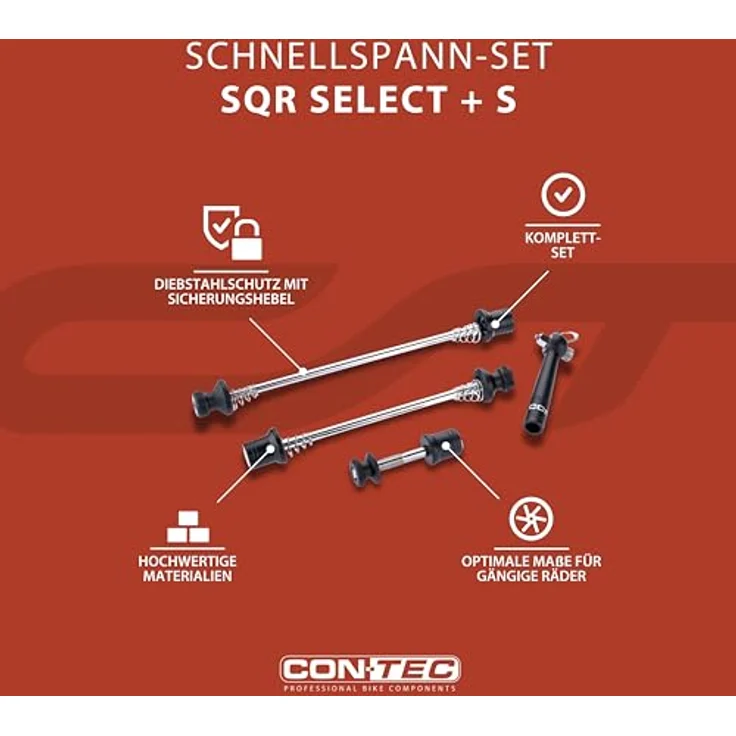 Con-Tec SQR Select + Anti-Diebstahl Schnellspanner Set - schwarz. – Bild 3