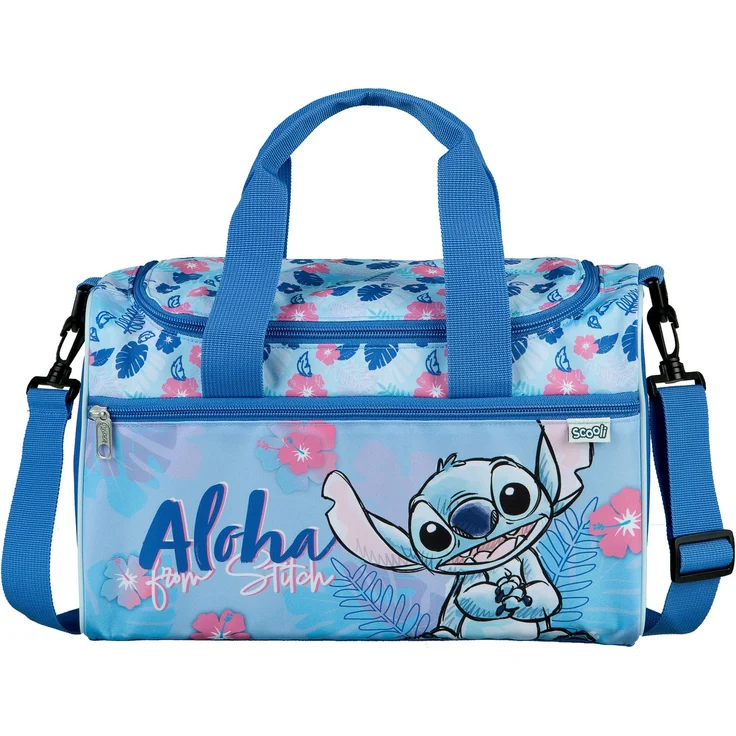 Scooli Sporttasche Lilo & Stich, Kinder Sporttasche mit großem Hauptfach, blau – Bild 1