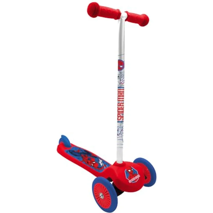 Disney 3 Wheeled Balance Scooter Spider-Man, rot mit Lean-to-Steer-System und rutschfester Trittfläche – Bild 1