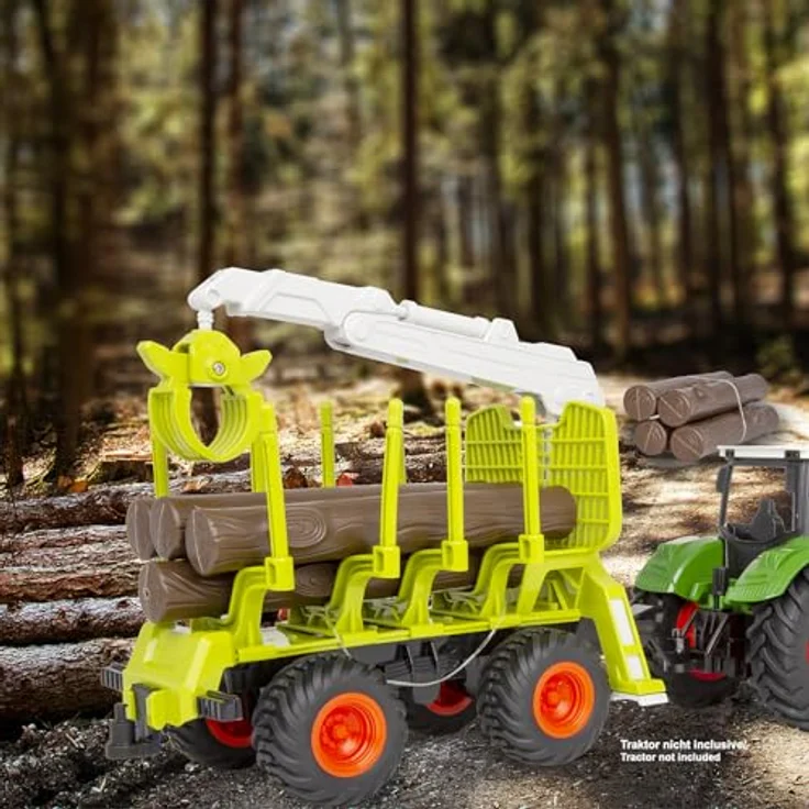 JAMARA 423256 Holzrückewagen mit Kranarm 1:24S, Forstwirtschaft Zubehör, manuelle Bedienung, 360° Schwenkbereich – Bild 2