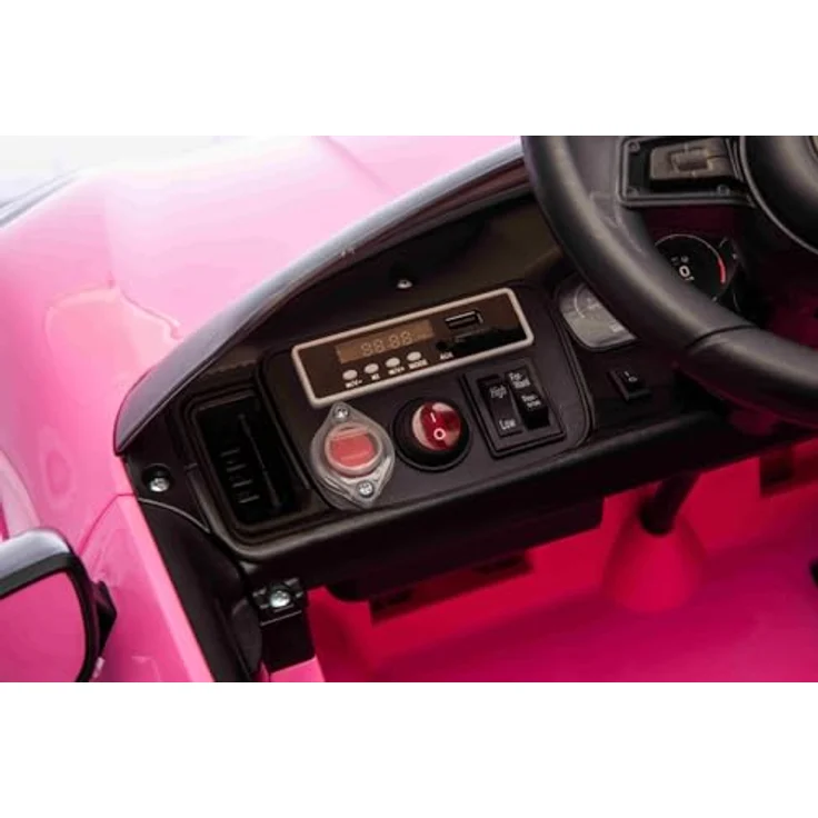 Beneo Motors Porsche Cayenne Kinder Elektroauto 12V lizenziert, Einzelsitz mit Lithium-Batterie, 2x25W Motoren, 2,4GHz Fernbedienung, MP3 USB/AUX, LED-Lichter, Federung, Rosa – Bild 3