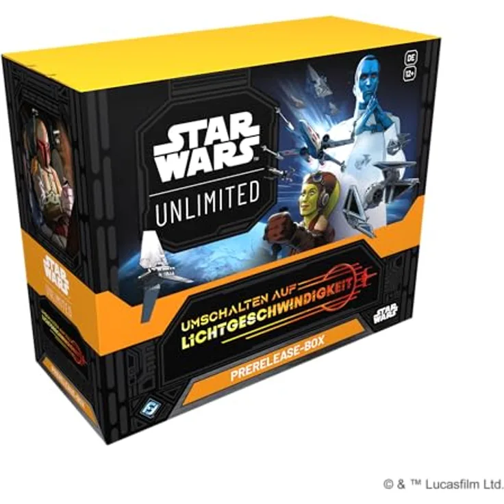 Fantasy Flight Games Star Wars: Unlimited TCG Prerelease-Box "Umschalten auf Lichtgeschwindigkeit", 6 Booster-Packs, exklusive Hyperspace-Karten, ideal für 2+ Spieler, Deutsch