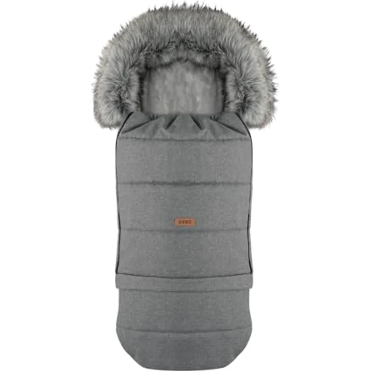 Goldkids - Winter Fußsack für Kinderwagen Babyschale Schlittensack - wasserdicht Baby Fußsack Kuschelsack Winterfußsack 115/85 cm x 50 cm - Grau