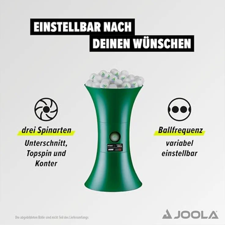JOOLA Buddy V200 Tischtennis-Roboter, einfache Bedienung, variable Schussfrequenz, Grün – Bild 4