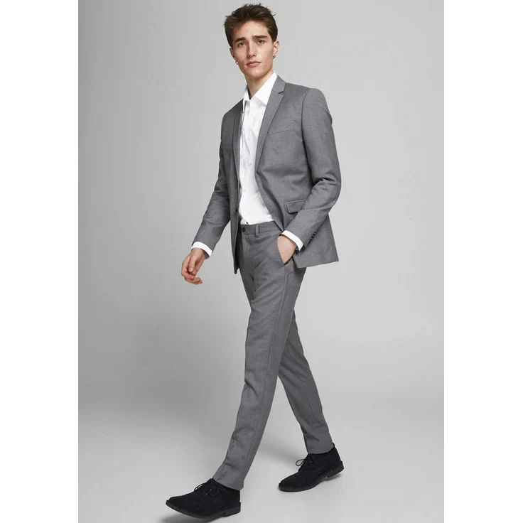 Jack & Jones Anzug JPRFRANCO SUIT NOOS, Größe 56, Light Grey Melange, Slim Fit, modischer Stil – Bild 1