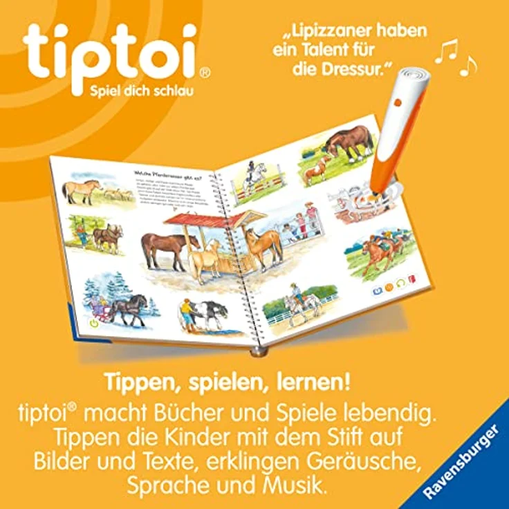 Ravensburger tiptoi® Buch - Wieso? Weshalb? Warum? - Wir entdecken Pferde und Ponys mit interaktiven Lerninhalten für Kinder – Bild 4