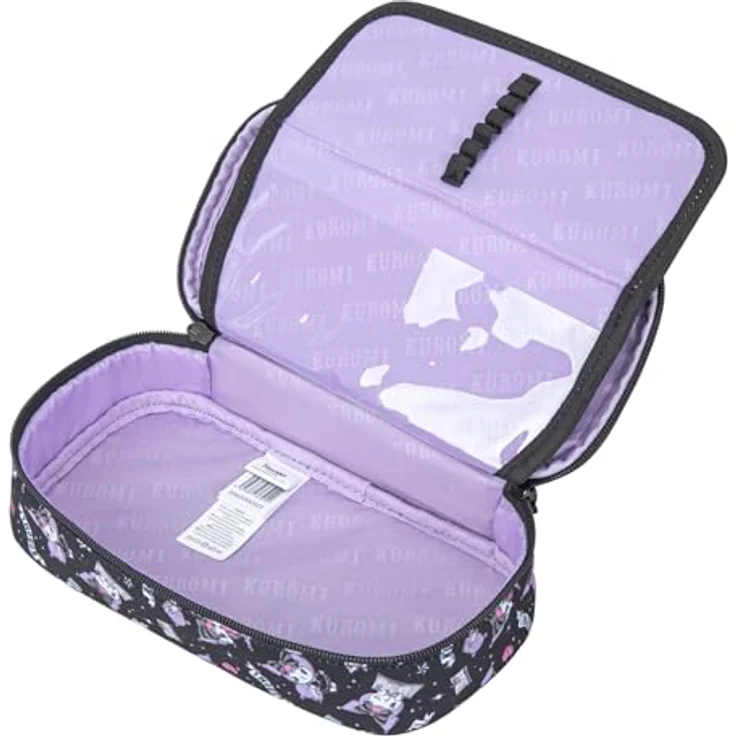 Baagl Federmäppchen Kuromi Black, geräumiges Schul-Etui mit durchdachter Innenaufteilung, 23x12x5 cm, robustes Material aus recyceltem Polyester – Bild 2
