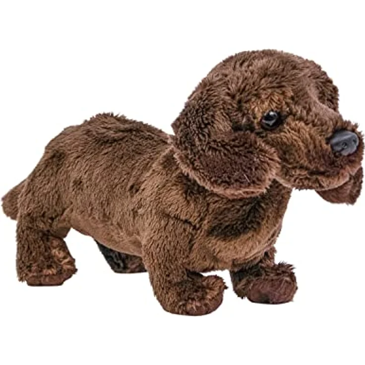 Teddys Rothenburg Kuscheltier Dackel Dunkelbraun 19 cm Plüschdackel Plüschtier mit kuschelweichem Plüsch – Bild 1