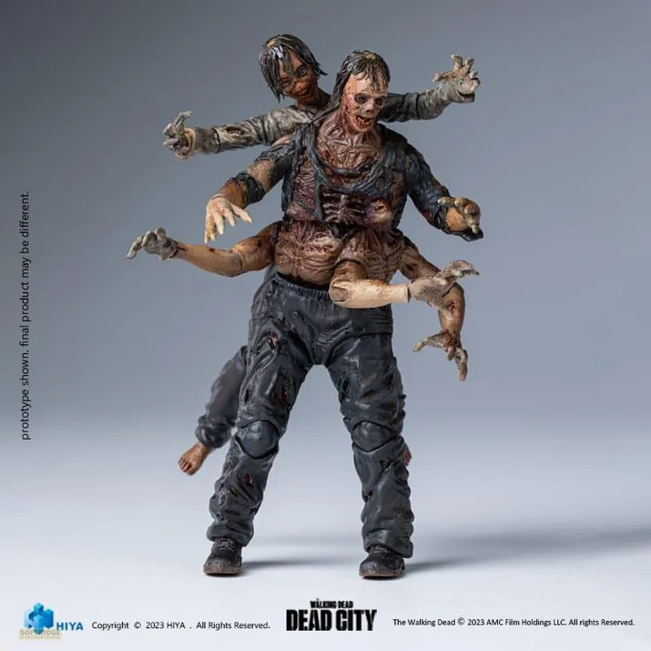 Hiya Toys The Walking Dead Exquisite Mini Actionfigur 1/18 Dead City Walker King, 11 cm mit Zubehör in Fensterbox