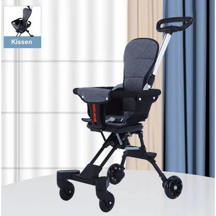 TPFLiving Kinder-Buggy Kinderwagen Baby Buggy ultraleicht und klappbar mit Sitzkissen, Kinderbuggy mit Sitzkissen in Schwarz