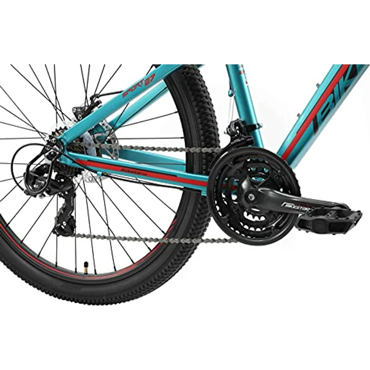 BIKESTAR Alu Mountainbike 27. 5 Zoll | 21 Gang Hardtail Sport MTB 14 Zoll Rahmen Scheibenbremse Federgabel | Türkis – Bild 5