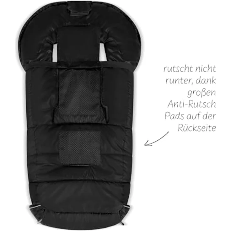 ABC Design Winterfußsack - Black, warm gefüttert, wasserabweisend, für alle Kinderwagen & Buggys geeignet – Bild 5