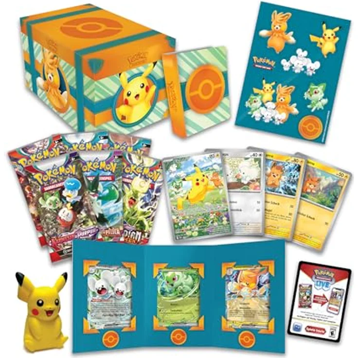 Pokémon-Sammelkartenspiel: Paldea-Abenteuerkoffer (7 holografische Promokarten & 6 Boosterpacks) – Bild 2