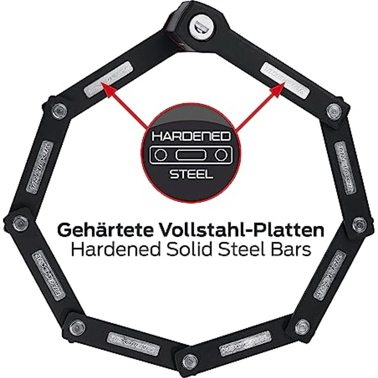 Trelock Faltschloss FS280 TWO-GO 80 cm Halter schwarz – Bild 5