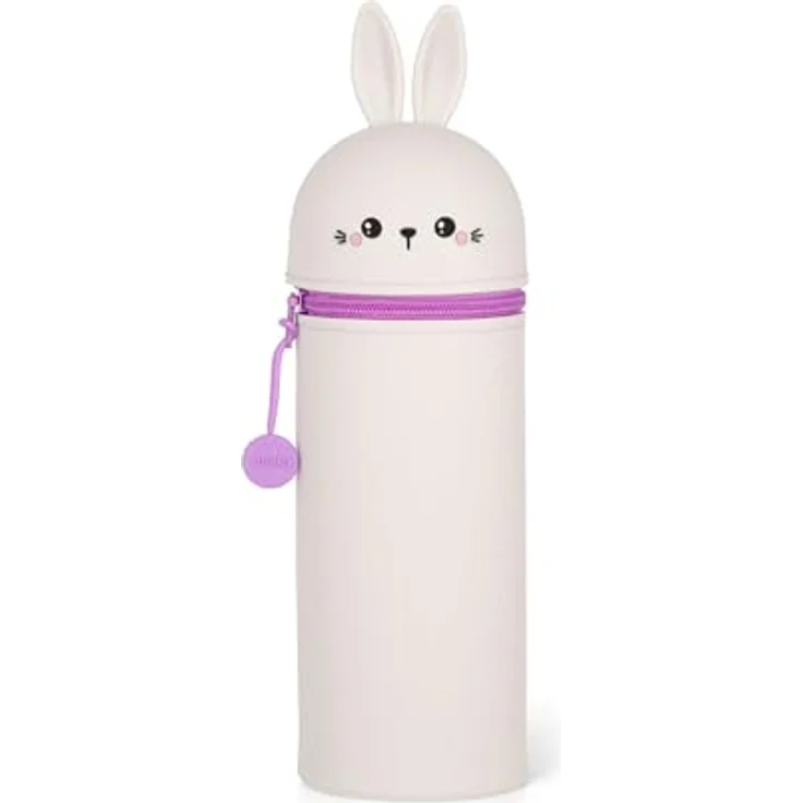 LEGAMI 2-in-1 Weiche Silikontasche Bunny Schultasche, Tischstifthalter, Reißverschluss, H 18,5 cm, Buntstifte Marker Schreibzeug Federmäppchen Silikon – Bild 1