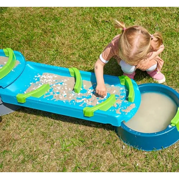 AquaPlay Mudway Stream, kombinierte Wasser- und Sandspielbahn mit 3m Wasserbahn, Schleusen und Becken, flexibles Stecksystem, wetterfest, für Kinder ab 3 Jahren – Bild 5