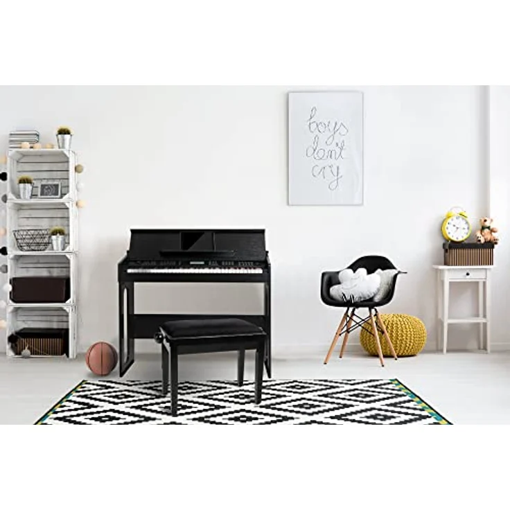 FunKey DP-61 III Keyboard im Digitalpiano-Design - 61 Keyboard Tasten - 300 verschiedene Sounds - 300 Rhythmen - 80 Demo Songs - Begleitautomatik - Record Funktion - Schwarz – Bild 2