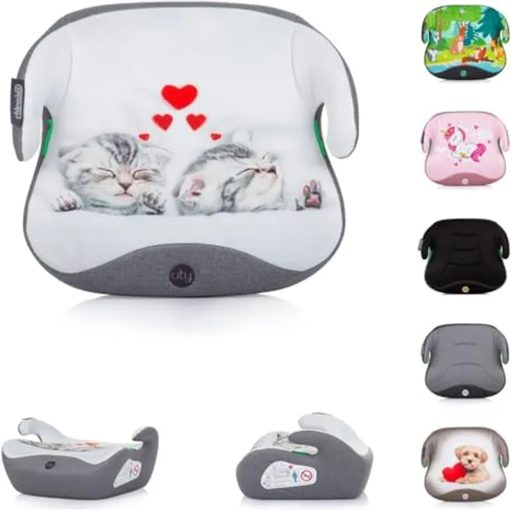 Chipolino i-Size Uty, Kindersitzerhöhung Gruppe 3, abnehmbarer waschbarer Bezug, 125-150 cm, für Kinder von 5 bis 12 Jahren, kompakt und leicht
