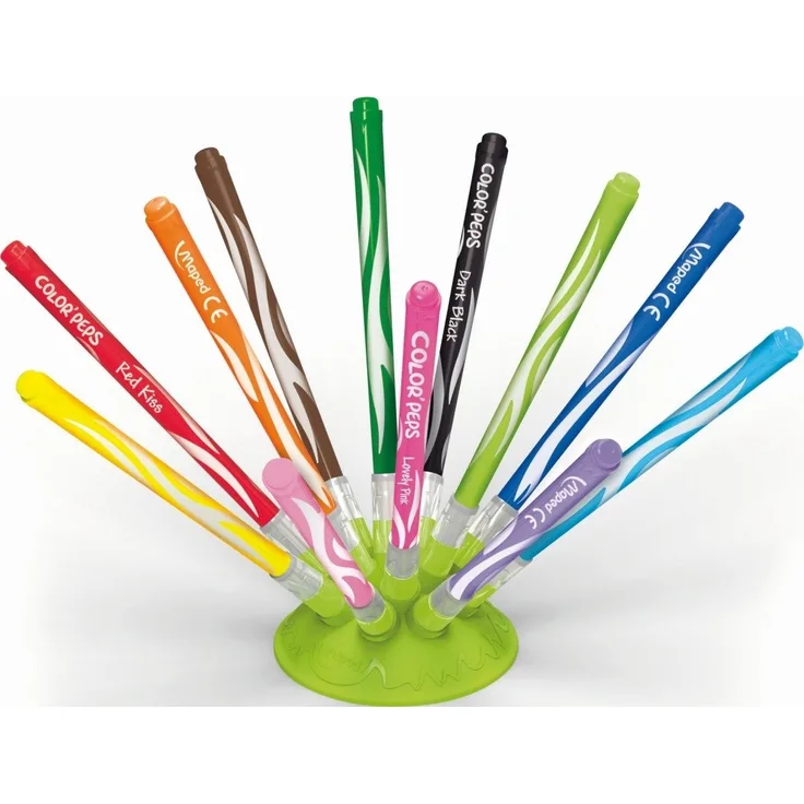 MAPED Filzstift Color'Peps Jungle Innovation, abgeschrägte Spitze, 12er Pack, farbig sortiert
