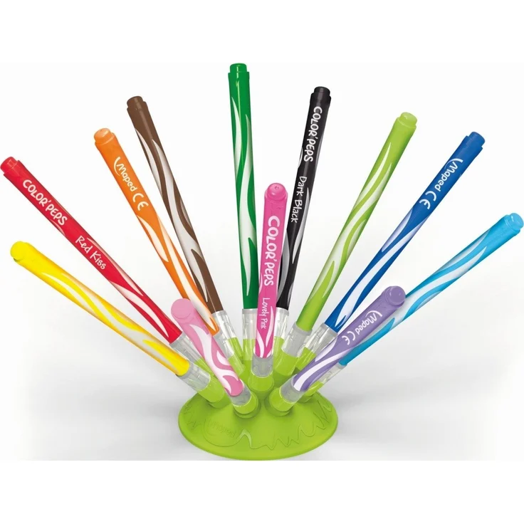 MAPED Filzstift Color'Peps Jungle Innovation, abgeschrägte Spitze, 12er Pack, farbig sortiert