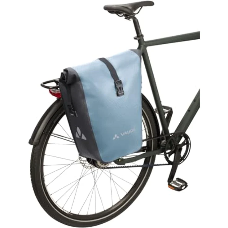 "VAUDE Aqua Back Single recycelt, Hinterradtasche mit wasserdichtem Wickelverschluss, 24 Liter, grün" – Bild 5