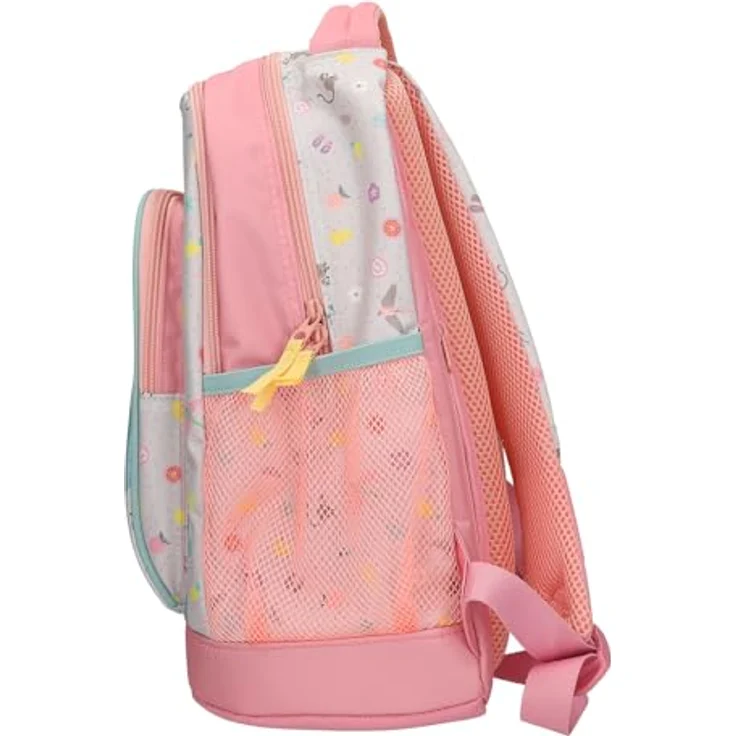 Depesche TOPModel Juicy Schulrucksack Trolley, rosa und grün, mit Model Motiv, Blumenmuster, Teleskopgriff und Rollen, 43 x 34 x 23 cm – Bild 3