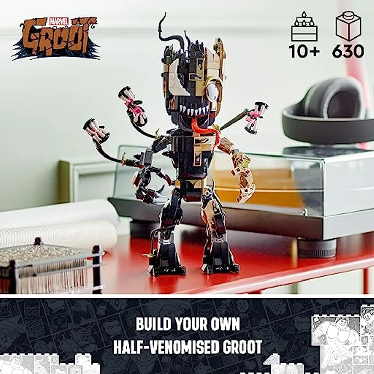 LEGO 76249 Marvel Groot-Figur, Noir, 630 Teile - Bauen, spielen und ausstellen mit beweglicher Venom-Verwandlung – Bild 3