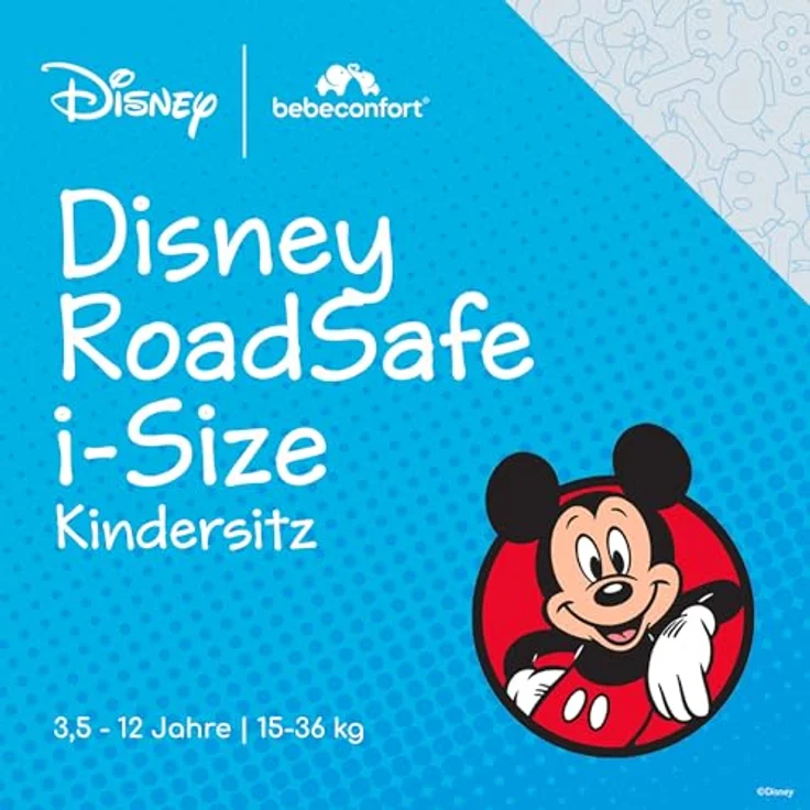 bebeconfort Kindersitz Road Safe i-Size, geeignet für Kinder von 3,5 bis 12 Jahren (100 cm - 150 cm), mit Fahrzeuggurtbefestigung, Disney - Authentic Mickey – Bild 2