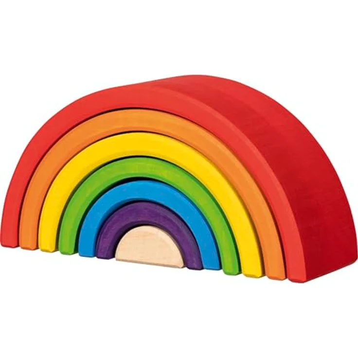 goki Stapelspielzeug Bausteine, Kleiner Regenbogen, aus nachhaltig produziertem Holz, für kreatives Spiel ab 2 Jahren, Made in Europe – Bild 7
