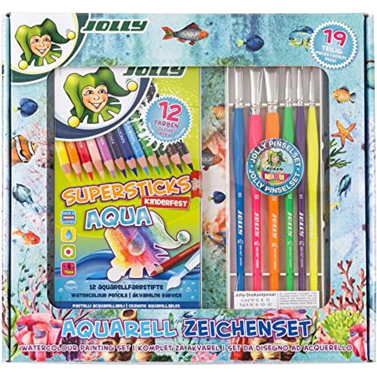 JOLLY AQUARELL ZEICHENSET, Malfarben für kreative Wasserfarben-Illustrationen – Bild 1