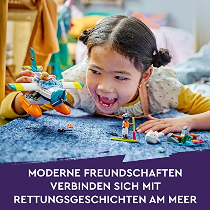 LEGO 41752 Friends Seerettungsflugzeug, Flugzeug-Spielzeug mit Wal-Figur und Mini-Puppen, Tier-Pflege Geschenk zum Geburtstag für Mädchen, Jungen und Kinder ab 6 Jahren – Bild 2