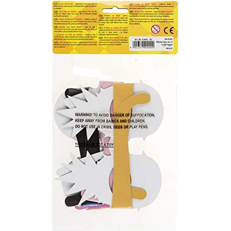 Idena 40444 - Partyspaß Papierbrillen, 4 Stück, in den lustigen Motiven Donut, Ananas, Discokugel und Waffeleis, 13 cm breit, 12,5 cm lange Pappbügel – Bild 2