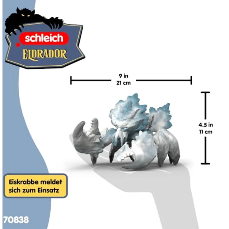 Schleich Ice Crab, Spielfigur mit kristallbedecktem Panzer und kraftvollen Scheren, Eldrador Creatures – Bild 5