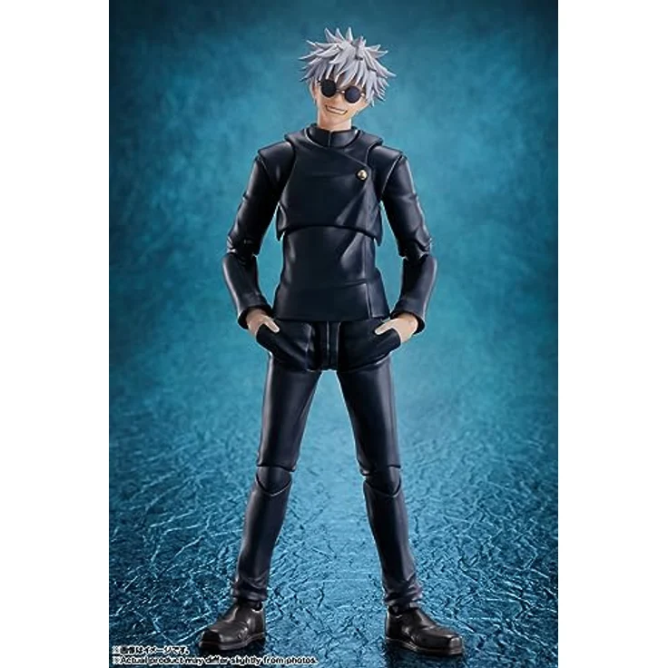 TAMASHII NATIONS - Jujutsu Kaisen - S.H.Figuarts - Satoru Gojo: Jujutsu Technical High School, Sammelfigur mit 4 optionalen Ausdrücken und Handyzubehör, schwarz – Bild 2