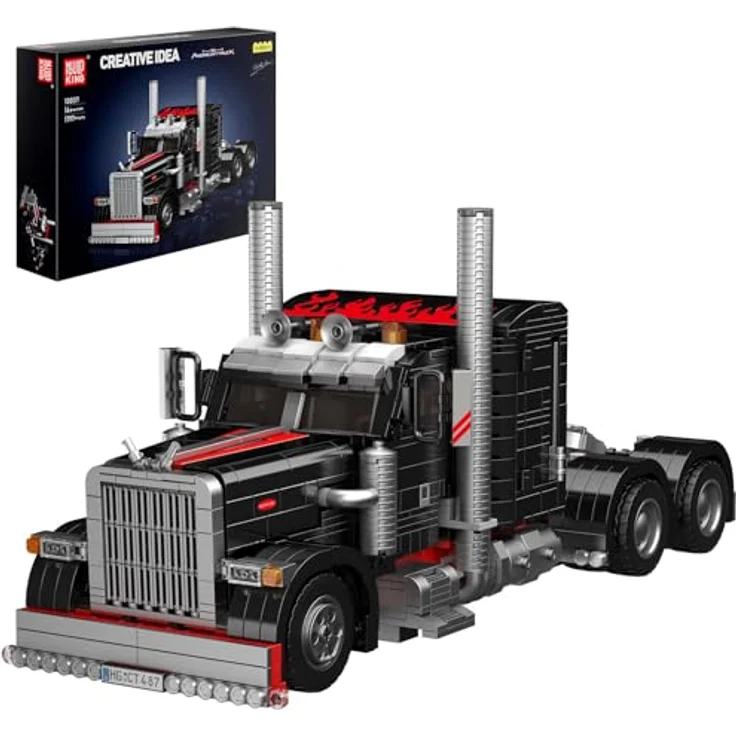 Mould King 10037 Technik Amerikanischer LKW, Klemmbausteine Set mit 1797 Teilen, detailgetreues Design und hochwertige ABS-Materialien, für Erwachsene ab 14 Jahren – Bild 1