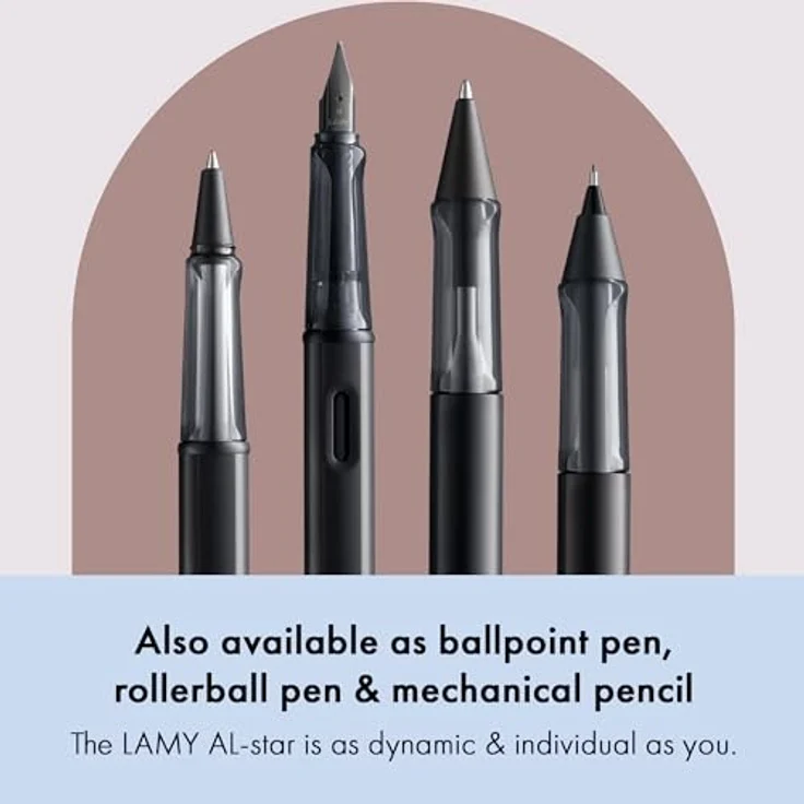 LAMY AL-Star Füller 071 SCHWARZ Stärke M, Leichter Schreibklassiker aus Aluminium, inkl. blauer Tintenpatrone – Bild 5
