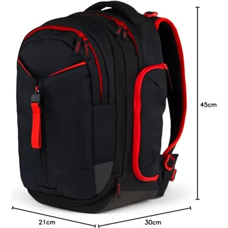 Satch Schulrucksack Match 2 - Schultasche, Rucksack für die Schule, Schulranzen - Ergonomisch anpassbar, reflektierende Elemente, Laptop-Fach, wasserabweisend (schwarz) – Bild 11