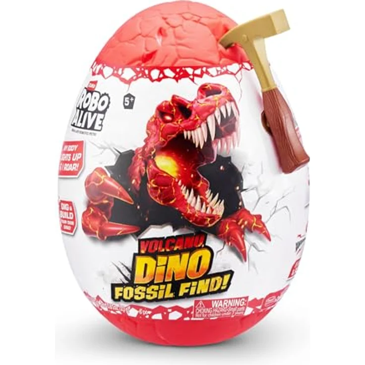 Zuru Robo Alive Dino Fossil Find Series 2, Sammelfigur mit Magma-Look und licht- sowie geräuschaktivierten Skeletten, 4 Varianten zum Sammeln – Bild 1