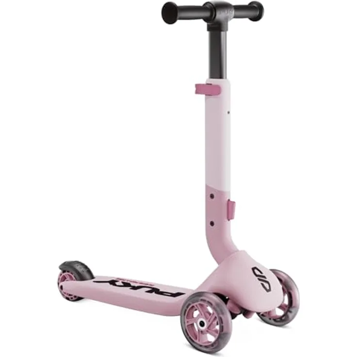 PUKY PUKYmini-Scooter Push | Kinderroller ab 2 Jahre | Rosa | Höhenverstellbarer Lenker | Klappbar & Kompakt | Extra breite Reifen | Leuchtende Räder | Ideal für Abenteurer & Outdoor