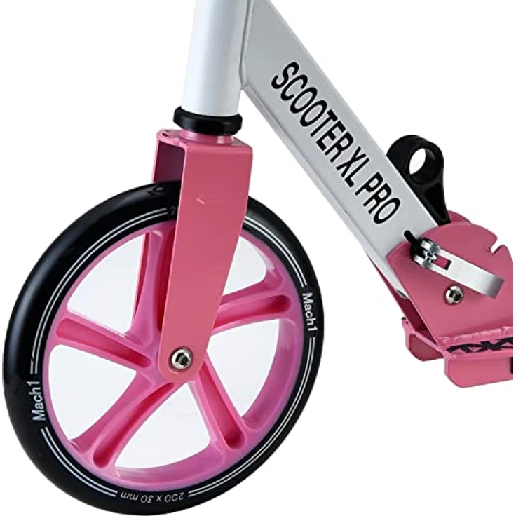 Mach1 Cityroller Kick Scooter ALU mit 200mm XXL Rädern, für Kinder und Erwachsene bis 100kg, wahlweise mit LED-Rollen – Bild 3