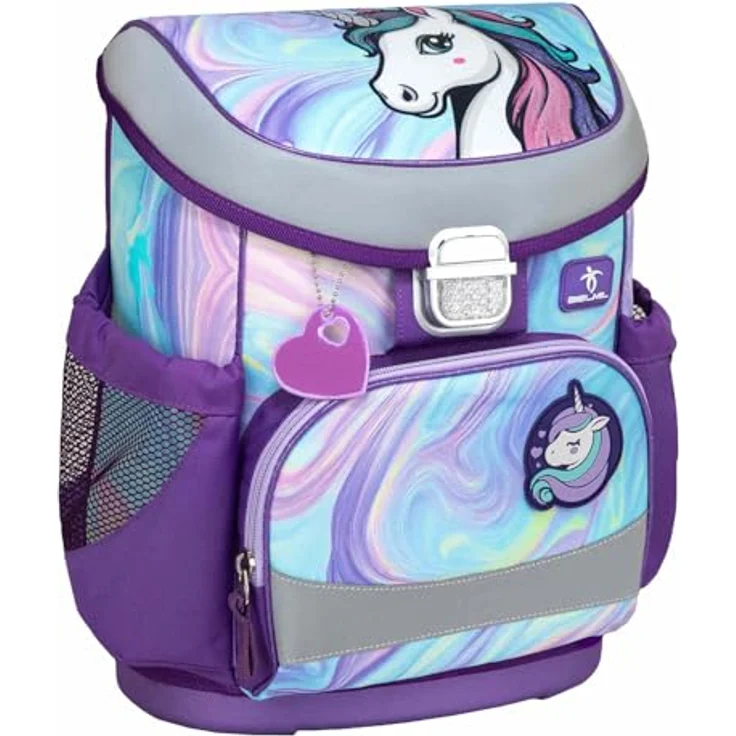Belmil Schulranzen "Mini-Fit" 2025, 4-tlg. Set für Mädchen, Einhorn-Design, ergonomisch, leichtgewichtig, A4-tauglich, mit Sportbeutel und Schüleretui – Bild 4