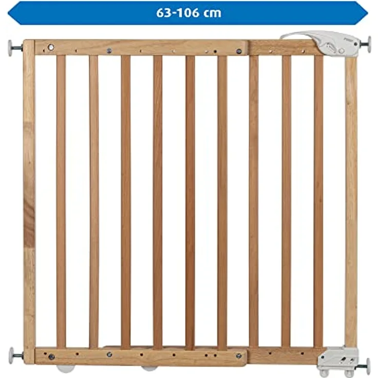 Türgitter und Treppenschutzgitter zum Klemmen oder Schrauben, Baukasten zum Zusammenbauen, ausziehbar 63-106 cm, Natur