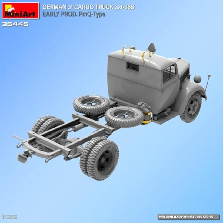 Other 1:35 Dt. 3t. Cargo Truck, Modellfahrzeug mit detaillierten Photoätzteilen und 6 Decal-Varianten für Dioramen – Bild 18