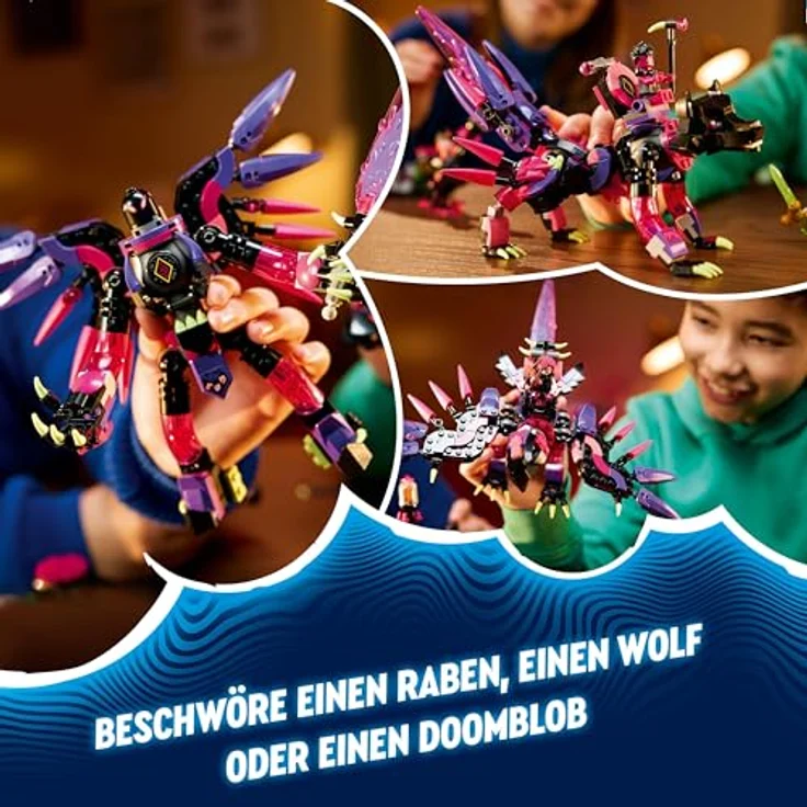 LEGO DREAMZzz 3-in-1 Die Albtraumkreaturen der Nimmerhexe, magisches Kinderspielzeug, baubarer Kessel, Wolf oder Rabe, Fantasy-Spielset für Mädchen und Jungen ab 9 Jahren 71483, mit 5 Minifiguren und Bauanleitung in der LEGO Builder App - Preisvergleich – Bild 4